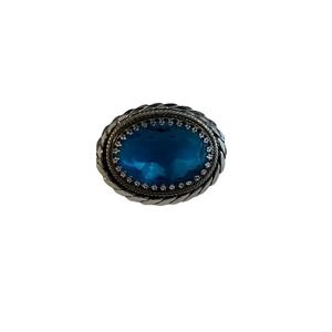 Vintage Aqua-tone Art Glass Brooch